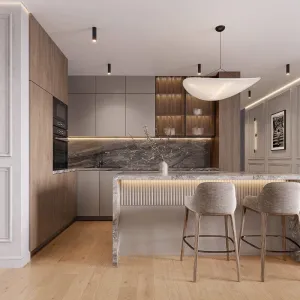 Modern Durable Modular Fireproof Eco-Friendly Melamine Particleboard MDF Cupboard Set Easy-to-Install Small Kitchen Cabinets