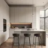 Modern European Design Small Kitchen Cabinet Set Stainless Steel Sink Carcase Acrylic Furniture for Apartment Hotel Small Spaces