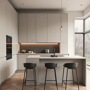 Modern European Design Small Kitchen Cabinet Set Stainless Steel Sink Carcase Acrylic Furniture for Apartment Hotel Small Spaces