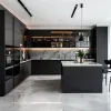 Modern Full Kitchen Cupboard Set for Mall and Apartment Projects Stylish Melamine Particleboard MDF Carcase Kitchen Cabinets