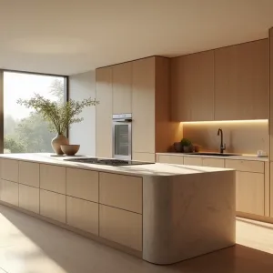 Modern Full Set Particleboard Kitchen Cabinets Glass Granite Countertops for Mall Apartment Projects Includes Cabinet Islands