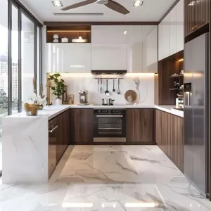 Modern Home Furniture Stainless Steel Glass Granite Waterproof Eco-Friendly Kitchen Cabinets Lacquer Finish Modular Units Faucet