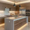 Modern Kitchen Plywood PVC Melamine Board Cabinet Supplier for Modular Black Full Kitchen Cabinet Furniture Set