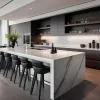Modern Luxury Lacquer Modular Outdoor Dining Kitchen Cabinet Complete Set Melamine Board Glass Fireproof Eco-Friendly