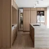 Modern Luxury Modular Kitchen Cabinet Set Solid Wood Veneer Eco-Friendly Fireproof Stainless Steel Sink Glass Marble Countertop