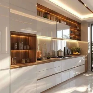 Modern Luxury Modular Kitchen Sets Sink Glass Stainless Steel Carcase Solid Wood Lacquer Marble Countertop Australia Standard