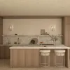 Modern Melamine Custom Furniture Prefabricated Kitchen Cabinet Design MDF White Glass Faucet Eco-Friendly Fireproof