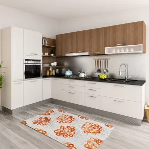 Modern Melamine Kitchen Cabinet Set for Apartment Projects Custom Flat Pack Kitchen Furniture for Developers Contractors