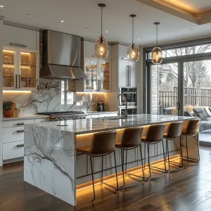 Modern Minimalist LED Light Wall Cabinet for Kitchen Island Dining Mall Glass Lacquer Melamine PVC Plywood Household Melamine