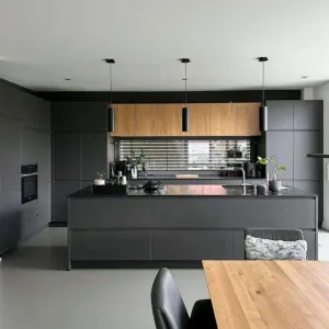 Modern Modular Eco-Friendly Fireproof Glass Lacquer Automatic Melamine Kitchen Cabinet Apartment Projects Complete Home