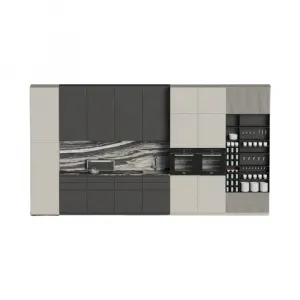 Modern Modular Stainless Steel Plywood Kitchen Cabinets for Apartment Custom Kitchen Unit Furniture Complete Kitchen Solution