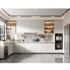 Modern Particleboard Kitchen Cabinet Kitchen Island with Granite Countertops Kitchen Cabinet for Hotel Apartment Villa Project