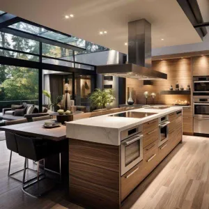 Modern Style Home Customize Oak Wood Veneer Furniture Kitchen Cabinet Ready to Assemble Complete Kitchen Cabinet Set With Island