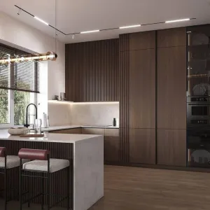 Modern Stylish Modular Eco-Friendly Small Full Kitchen Cupboard Set Durable Trendy Melamine Particleboard MDF Bulk Dining
