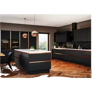 Modern Villa Kitchen Island Cabinet PET Finish Particleboard Kitchen Cabinet for Contractors