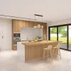 Modular Custom Kitchen Cabinets Plywood American Standard Melamine Wood Modern Full Kitchen Cabinet Set for Villa Developer
