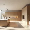 Modular Modern Kitchen Furniture Set Glass Stainless Steel Wall Storage Cabinet Custom Size Particleboard Carcase for Villa