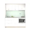 One-Stop Modular Particleboard PET Kitchen Cabinet Solution for Apartment Hotel Projects Bulk Customization OEM Service