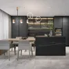 One-stop Modular Modern Kitchen Cabinet Solution Sink Eco-Friendly Melamine Particleboard Glass Doors Artificial Granite