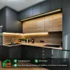 Philippines Apartment Project Kitchen Cabinet Design Modern Gray PET Base Kitchen Display Cabinet Kitchen Furniture Set