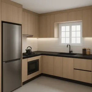 Plywood Kitchen Cabinets with Melamine Finish Bulk Project Cabinet Manufacturer for Builders and Real Estate