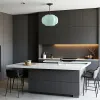 Professional Modern Solid Wood Modular Kitchen Cupboard Glass One-Stop Sink Designs for Villa Apartments Kitchen Cabinets