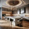 Professional One-Stop Solutions for Villas Modular Melamine Kitchen Cupboard Island Unit Set Eco-Friendly Modern Design Dining