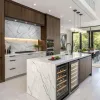 Professional Supplier Custom Modern Luxury Particleboard Kitchen Cabinet Complete Set Sink Faucet Glass Drawer Baskets for Villa