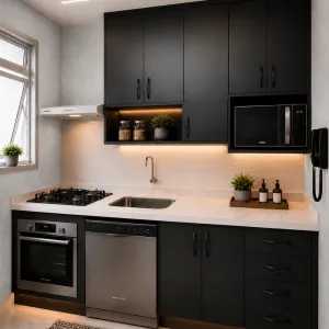 Project Based Custom Particleboard Kitchen Cabinet Supplier for Contractors Apartment Construction