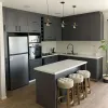 Project Kitchen Cabinets Manufacturer Plywood Cabinet with PET Finish for Developers and Builders