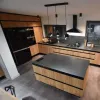 Villa Modern Complete Lacquer Kitchen Cabinet Glass Granite Countertop Professional Design for Mall Use Smart Kitchen Furniture