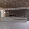 Villa Whole House Modern Design Kitchen Cabinets Glass Lacquer Finish Quartz Countertop Melamine Board Construction for Home Use