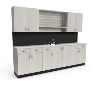 Wholesale Custom Modern Compact Kitchen Cabinets All-in-One Compact Particleboard Kitchenette for Apartment and Hotel Projects