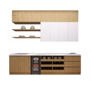 Wholesale Custom Modern Small Modular Kitchen Particleboard MDF Door Island Kitchen Cabinet