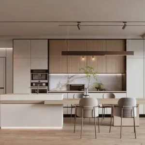 Wholesale Eco-Friendly Modular Modern Smart Kitchen Design Complete Melamine Cabinet Furniture Glass for Kitchen Cabinet