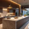 Wholesale Modern Style Italian Design Custom Modular Eco-Friendly Kitchen Cabinets Lacquer Stainless Steel Marble Dining