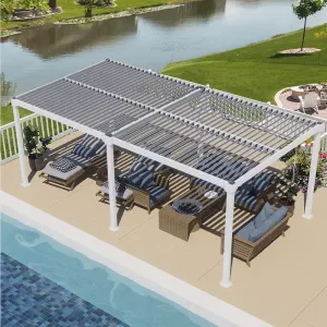 Custom Size Modern Luxury Aluminum Waterproof Gazebo Outdoor Motorized Aluminum Garden Pergola
