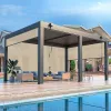 Custom Size Waterproof Aluminum Pergola Motorized Louvered Canopy Roof Aluminum Garden Pergola