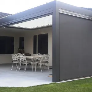 Exterior Waterproof and Windproof Patio Doors Blinds Motorized Outdoor Blinds