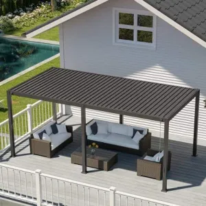 Aluminium Pergola Motorized Metal 3x3m Gazebo Outdoor