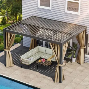 OEM Outdoor Waterproof Louver Roof Garden Pergola Aluminium Electric Gazebo