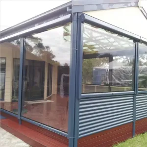 Outdoor Garden Smart Plastic Shades Motorized Windproof and Waterproof Pvc clear Outdoor Blinds