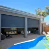 Outdoor Pergola Windproof Roller Blinds Waterproof Patio Outdoor Shade Manual Outdoor Blinds