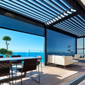 Outdoor Retractable Pergola Heavy Duty Metal Frame Pergola with Adjustable Sun Shade Canopy Modern Backyard Pergola