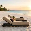 Aluminum Alloy Waterproof High End in Pool Furniture Water Sun Bed Lounge Chairs Tanning Ledge Beach Side Chaise Lounge