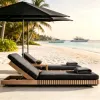 Best Price All Weather Outdoor Furniture Villa Swimming Pool Solid Wood Sunbed Beach Chair Sun Lounger