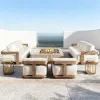 China Guangdong Factory Teak Outdoor Sofa Set Support Drop Shipping Cross Border Pack Waterproof Garden Patio Teak Furniture