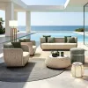 Commercial Grade Woven Rope Outdoor Patio Sofa Set Rustproof Aluminium Frame Outdoor Lounge Furniture for Hotel Holiday Villa