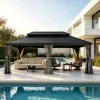 Commercial Grade 12X20 FT Hard Top Gazebo Galvanized Steel Double Roof Outdoor Pavilion for Hotel Villa Resort Project