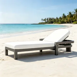 Commercial Modern Curved Rear End Aluminium Sun Lounger Adjustable Pool Chaise Lounge Hospitality Bulk Order
